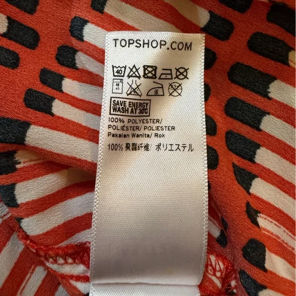 Topshop size 6 red Asymmetrical midi skirt - Picture 5 of 5